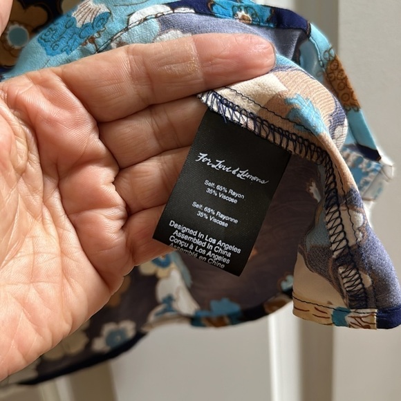 For Love & Lemons Sky Magnolia Mini Dress Floral print SzSmall in Shades of blue - Picture 8 of 12